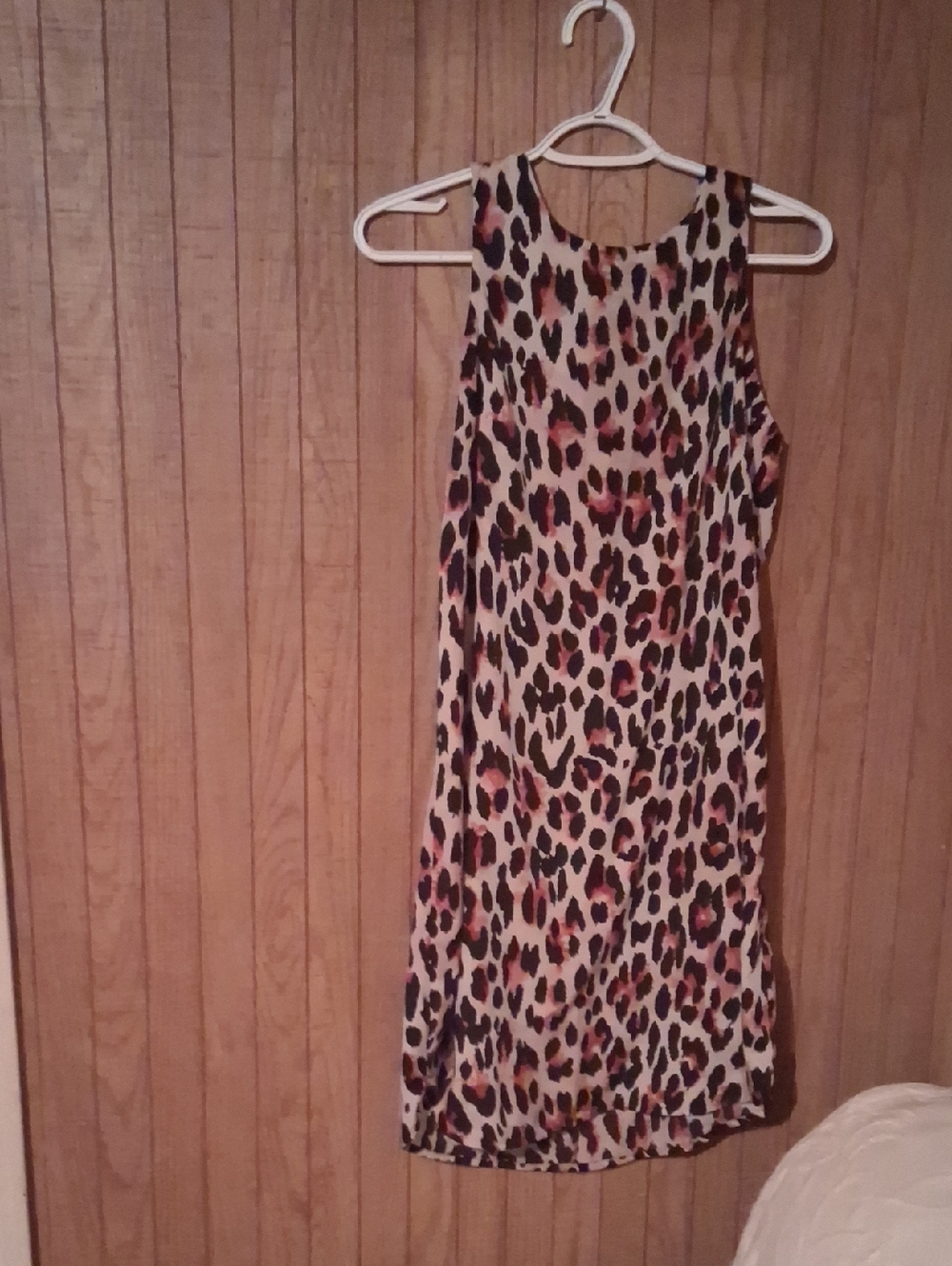 Ana Leopard Print Sleeveless Shift Dress - Tan, Black, Brown